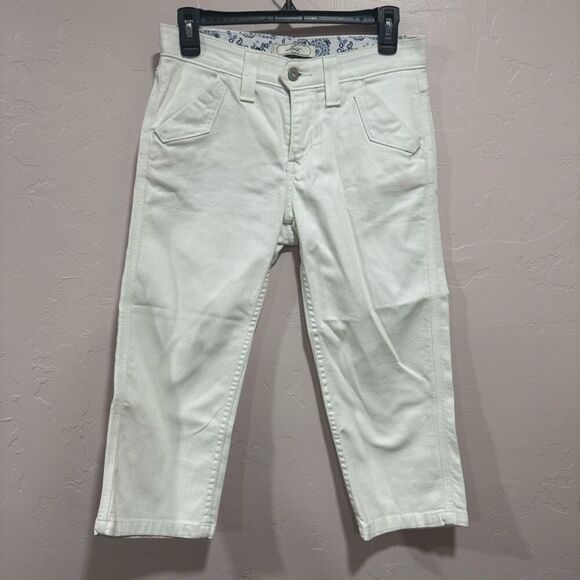 Levi's Women's White Faux Flap Front Pocket Crop Jeans Size 4 - Picture 1 of 10
